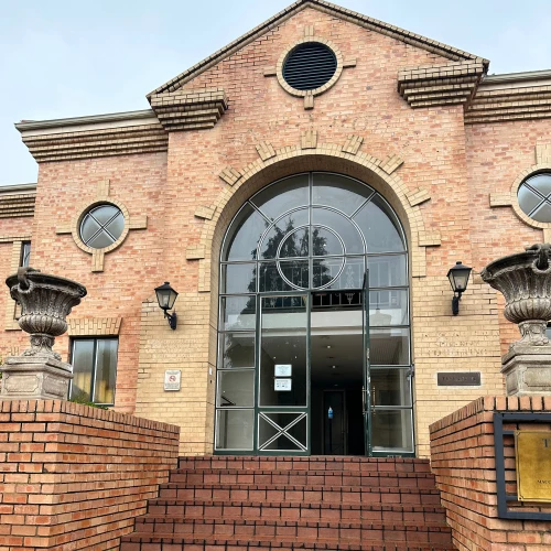 The arched entrance to our building at 6 Coombe Place